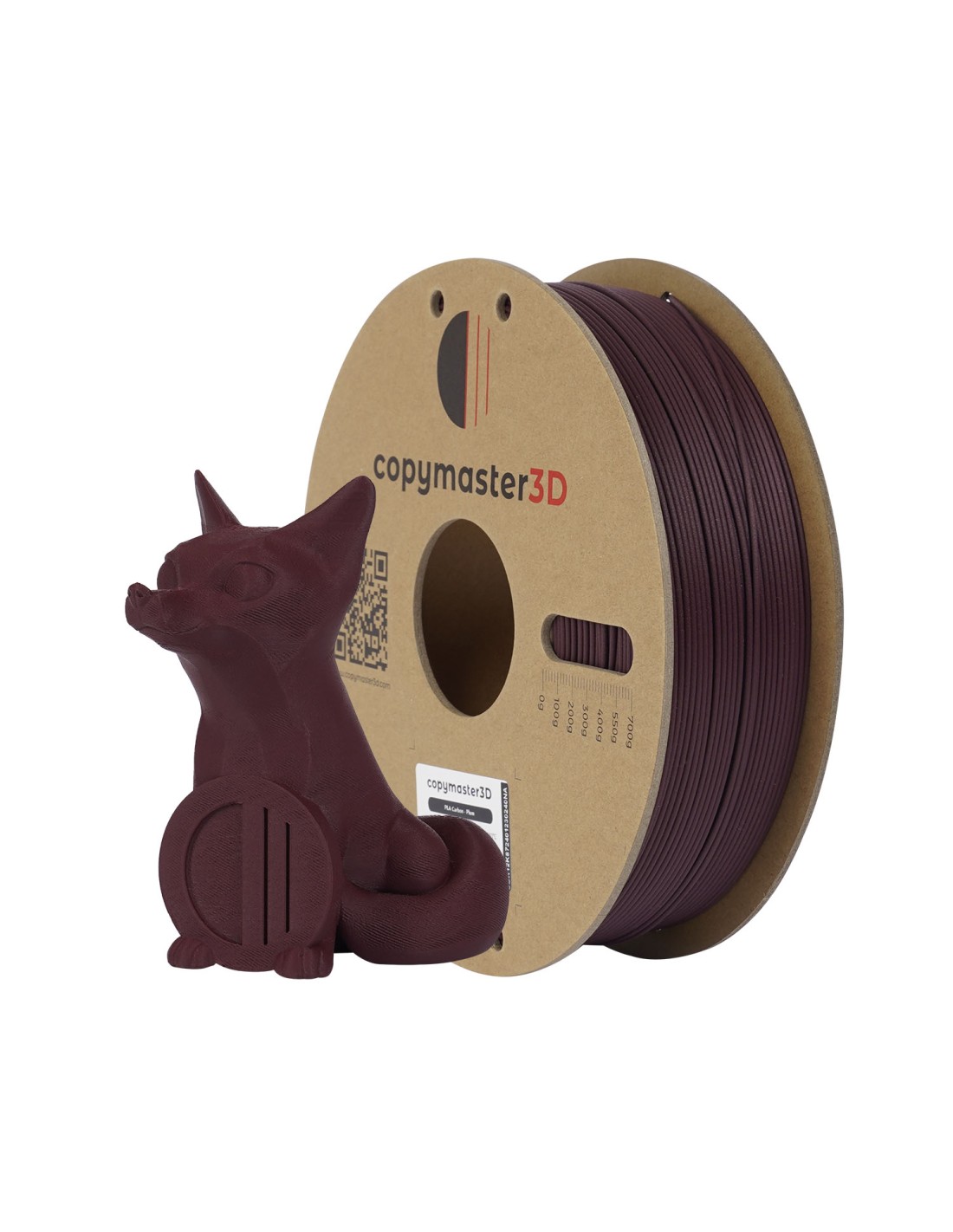 Copymaster3D PLA Carbon | Filamento para impresión 3D | 1,75mm (1Kg) | Rojo ciruela