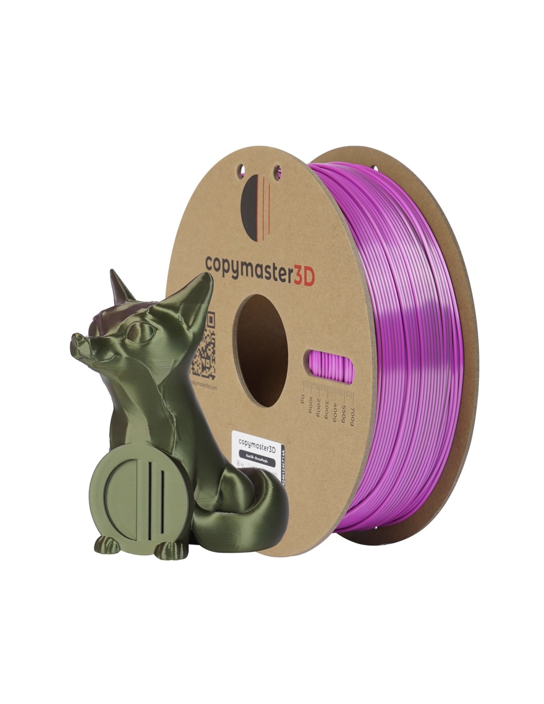 Copymaster3D Duo-Silk | Filamento para impresión 3D | 1,75mm (1Kg) | Bronce púrpura