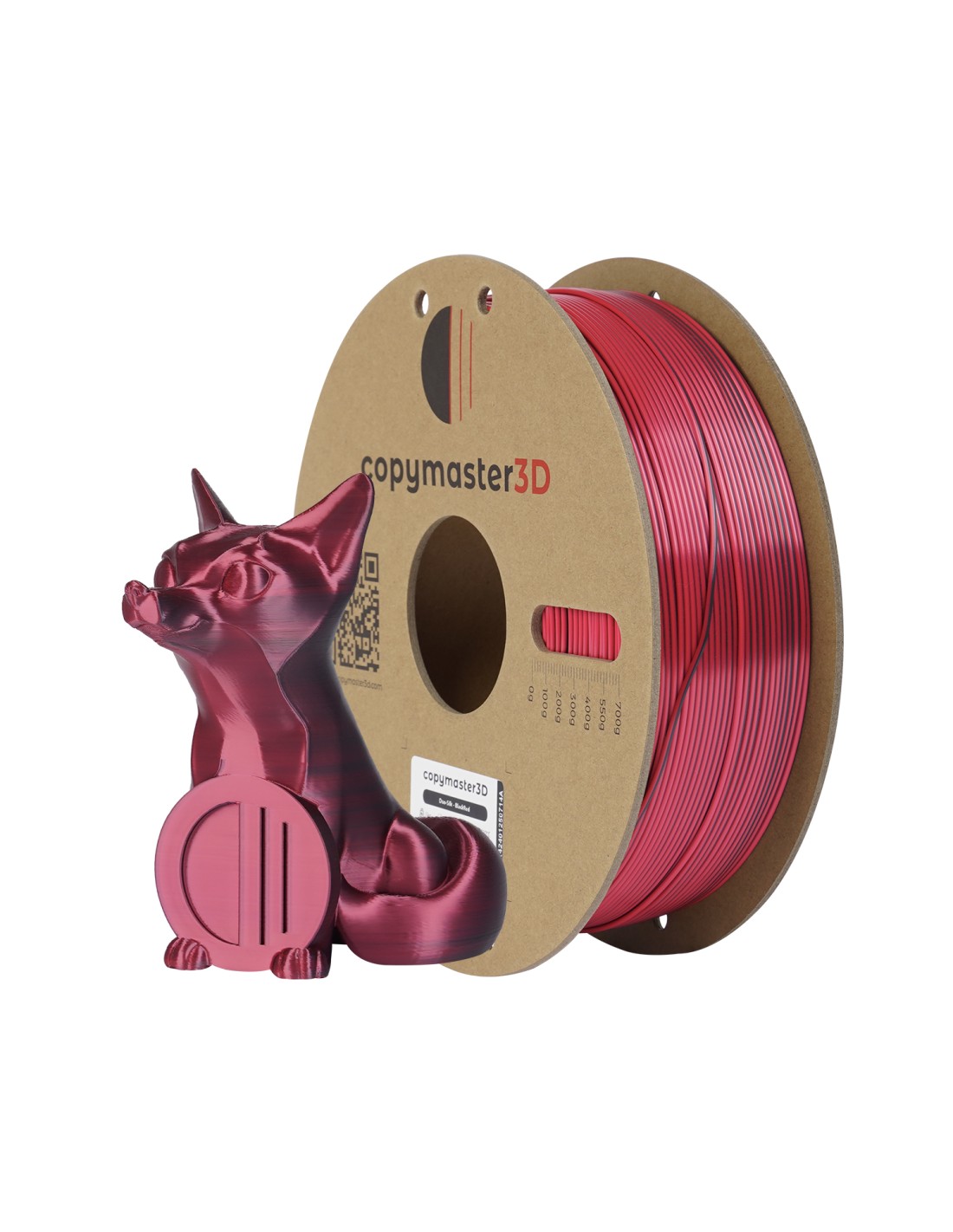 Copymaster3D Duo-Silk | Filamento para impresión 3D | 1,75mm (1Kg) | Rojo oscuro