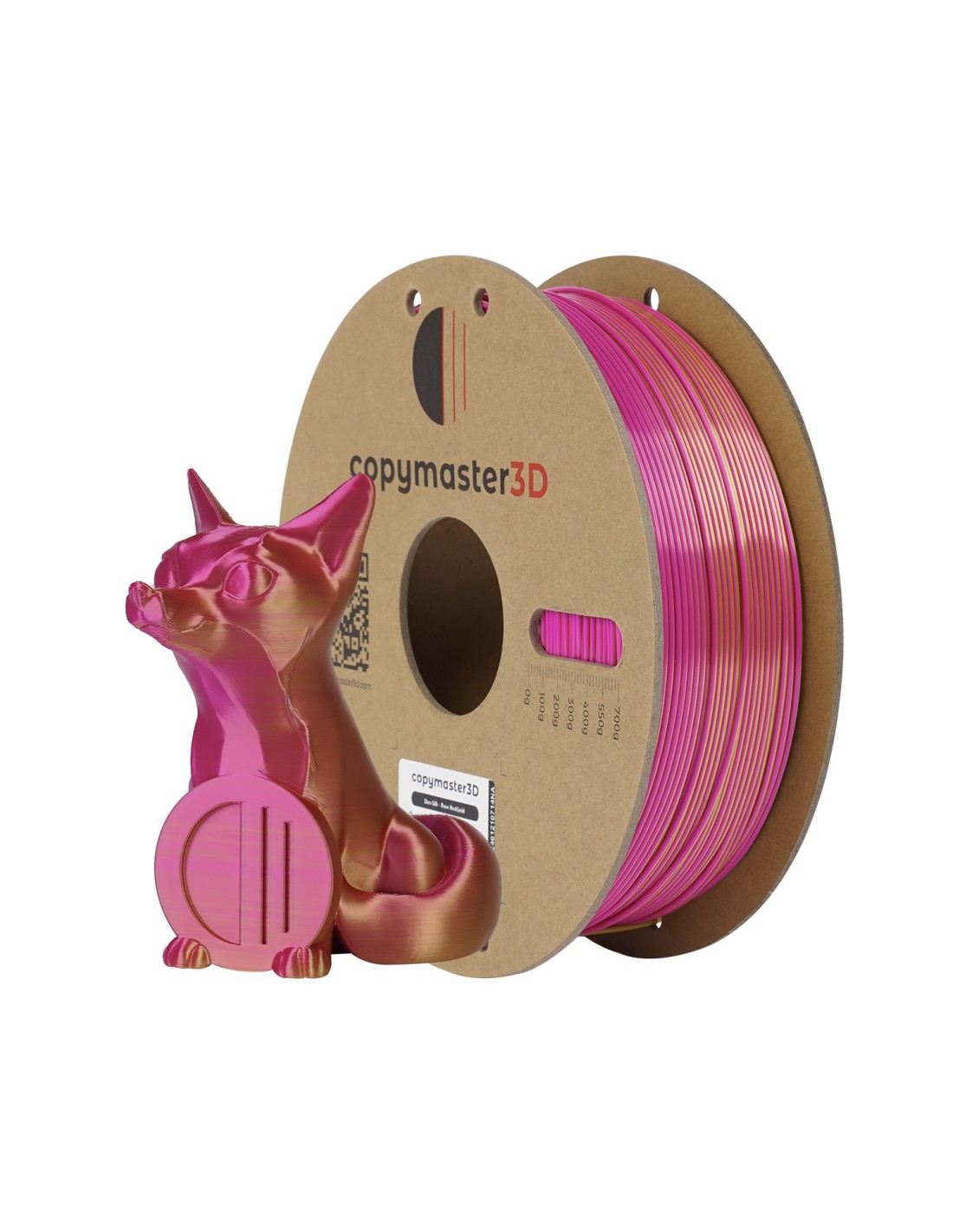 Copymaster3D Duo-Silk | Filamento para impresión 3D | 1,75mm (1Kg) | Rosa rojo oro