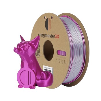 Copymaster3D Duo-Silk | 3D Printing Filament | 1,75mm (1Kg) | Pink Red Silver