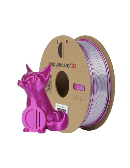 Copymaster3D Duo-Silk | Filamento para impresión 3D | 1,75mm (1Kg) | Rosa rojo plateado