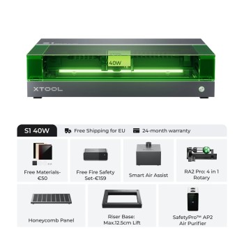 xTool S1 - 40W | Pacote tudo-em-um | Máquina de corte e gravação a laser