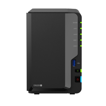 DS225+ NAS 2 bahías - Intel Celeron J4125  4 núcleos 2.0GHz (hasta 2.7Hz), 2GB DDR4 non-ECC