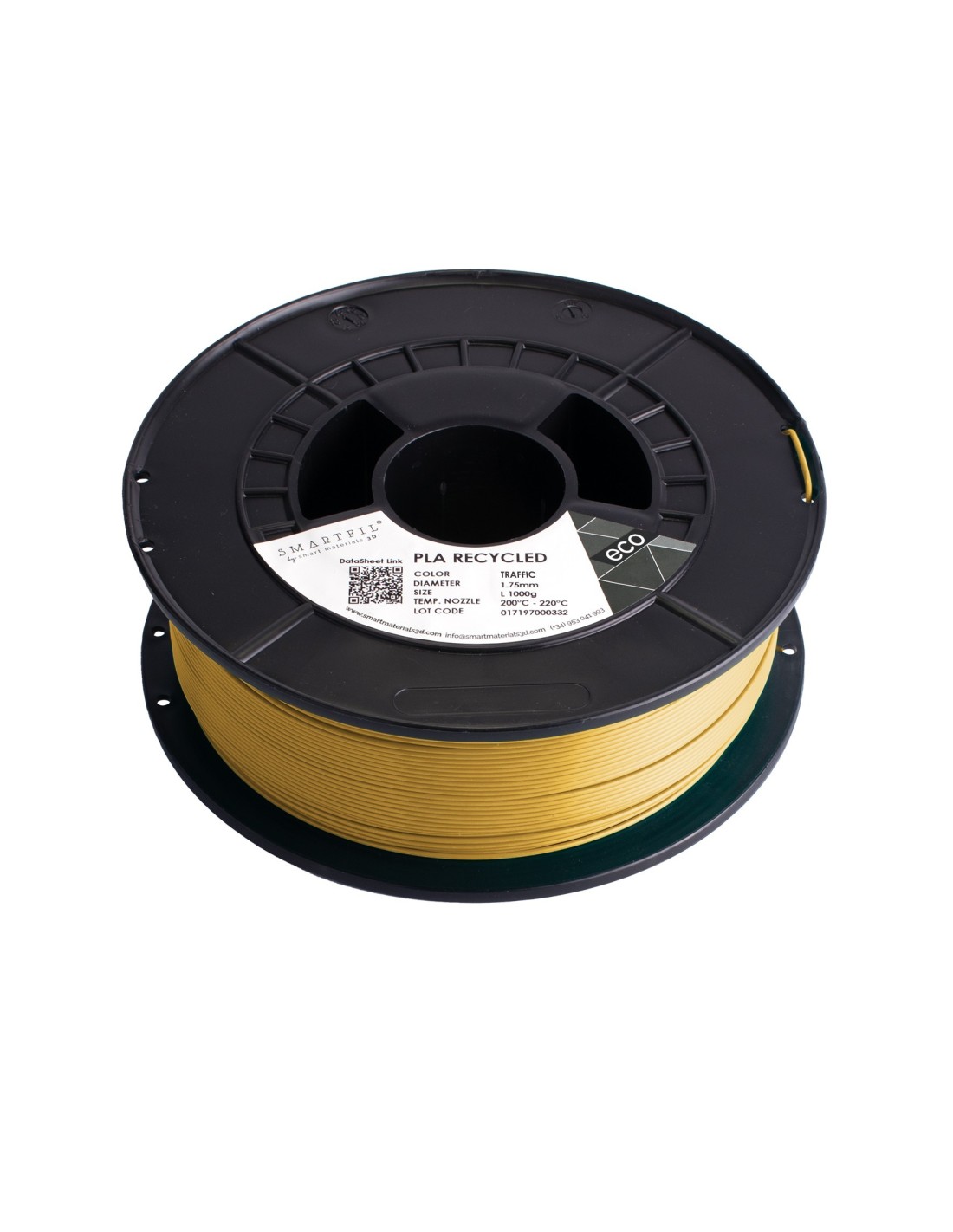 Smartfil PLA Recycled : 3D-Druck Filament : 1,75 mm (1Kg) : Gelber Verkehr