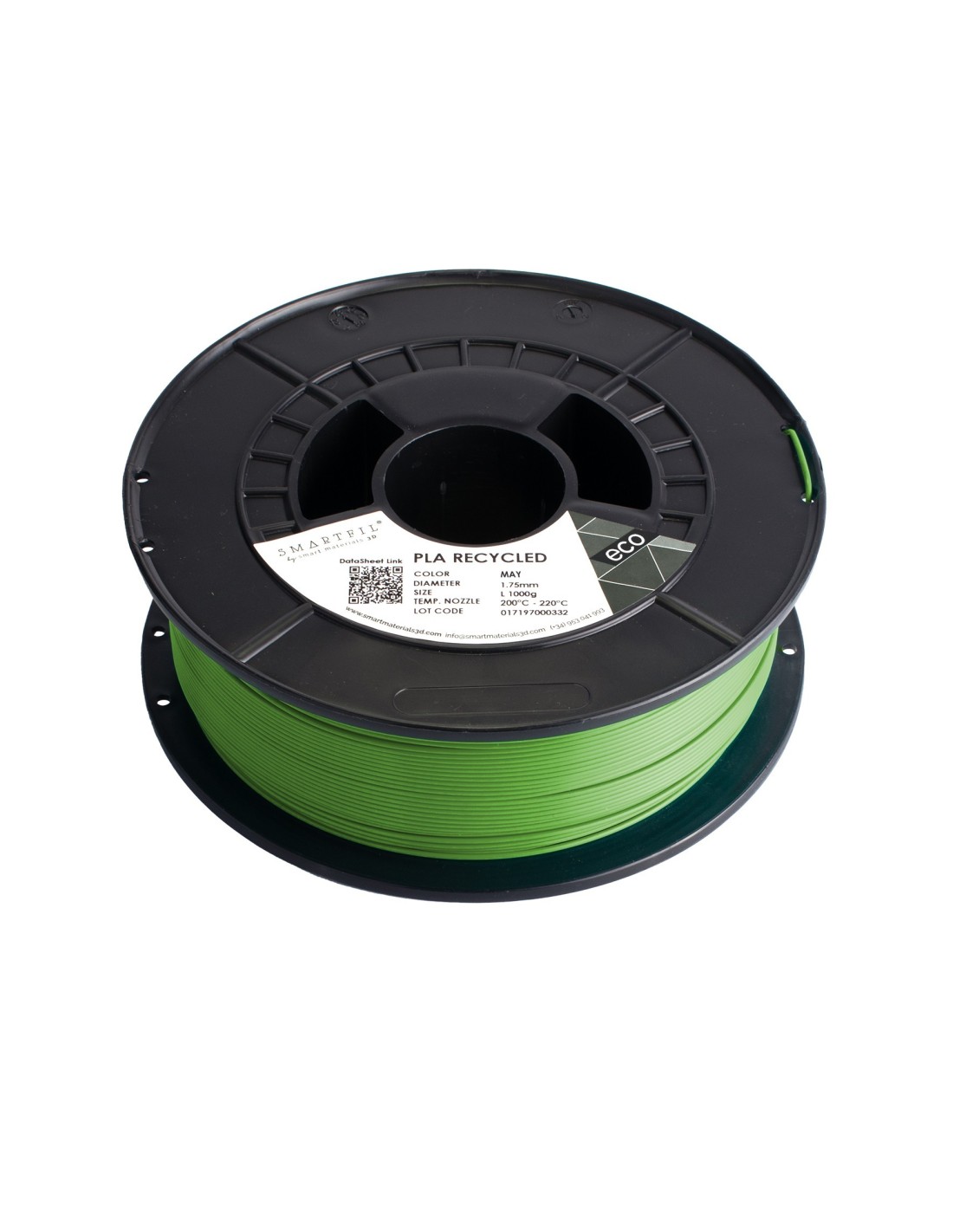 Smartfil PLA Recycled : 3D-Druck-Filament : 1,75 mm (1Kg) : Grün kann